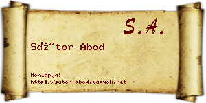 Sátor Abod névjegykártya